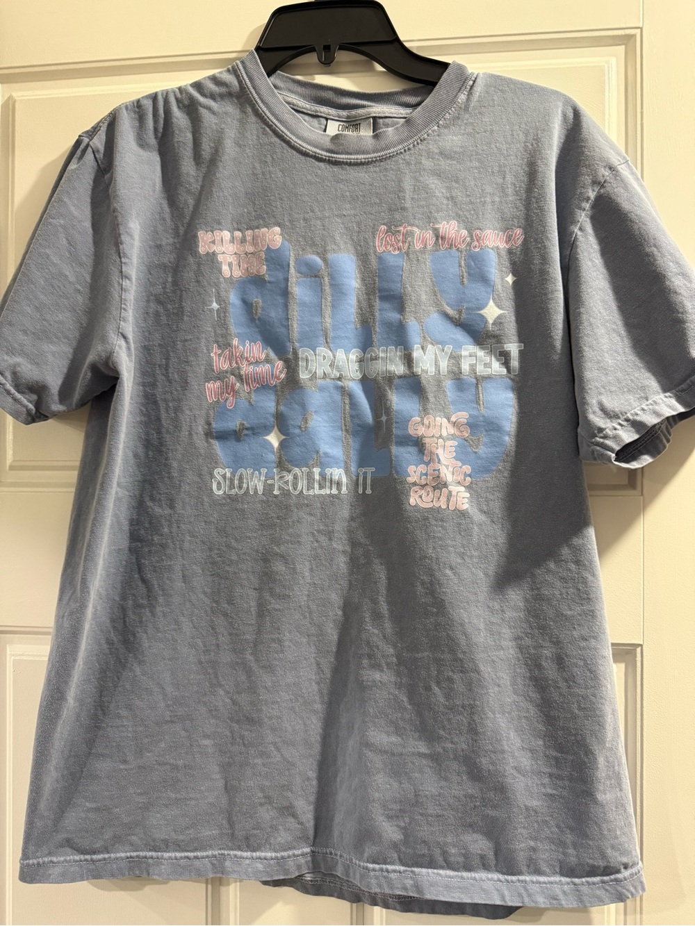 Dilly rally Comfort Colors Light Blue Graphic Short Sleeve Tee